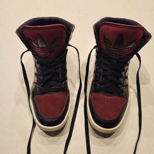 adidas Black and Burgundy Athletic Shoes
